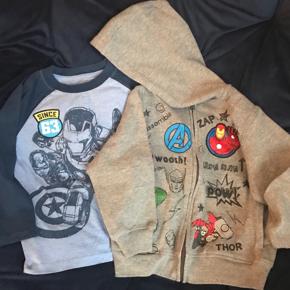 Avengers Boys zip up hooded fleece & long sleeve